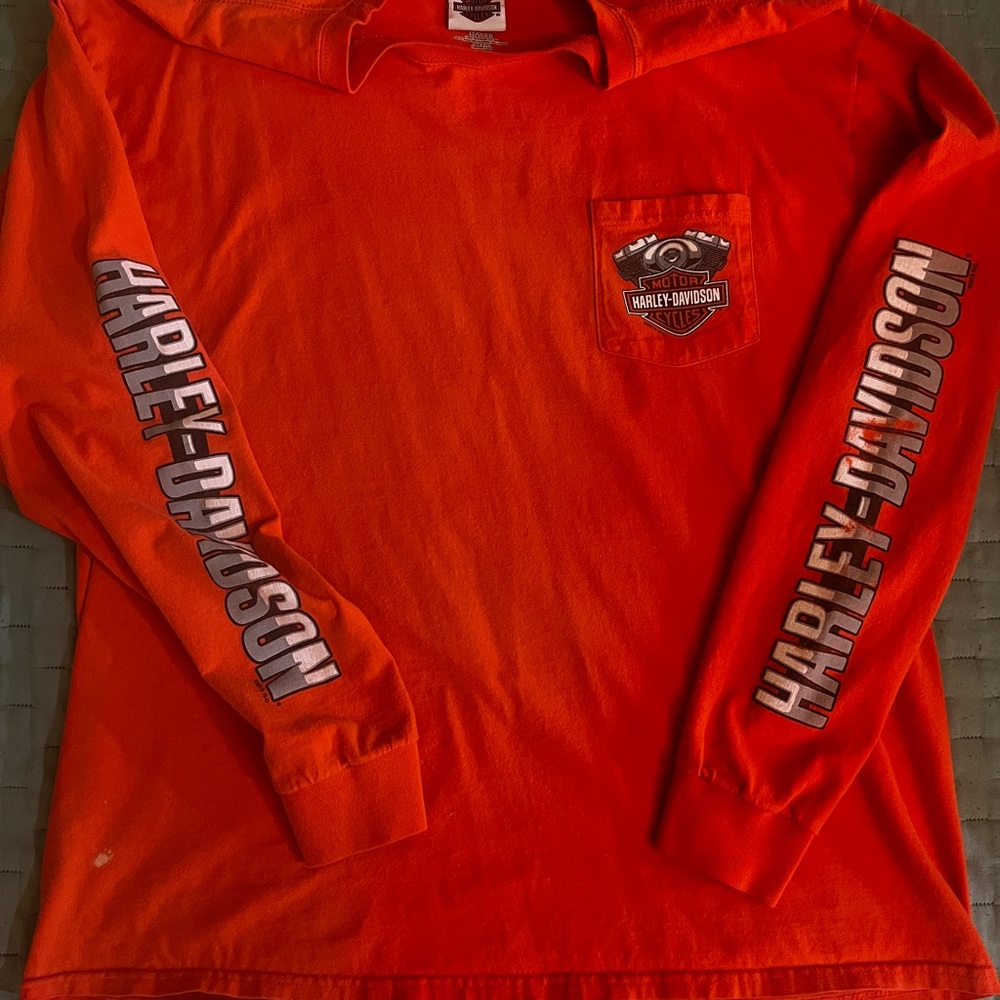 Harley-Davidson Orange Tee with Gray Logo